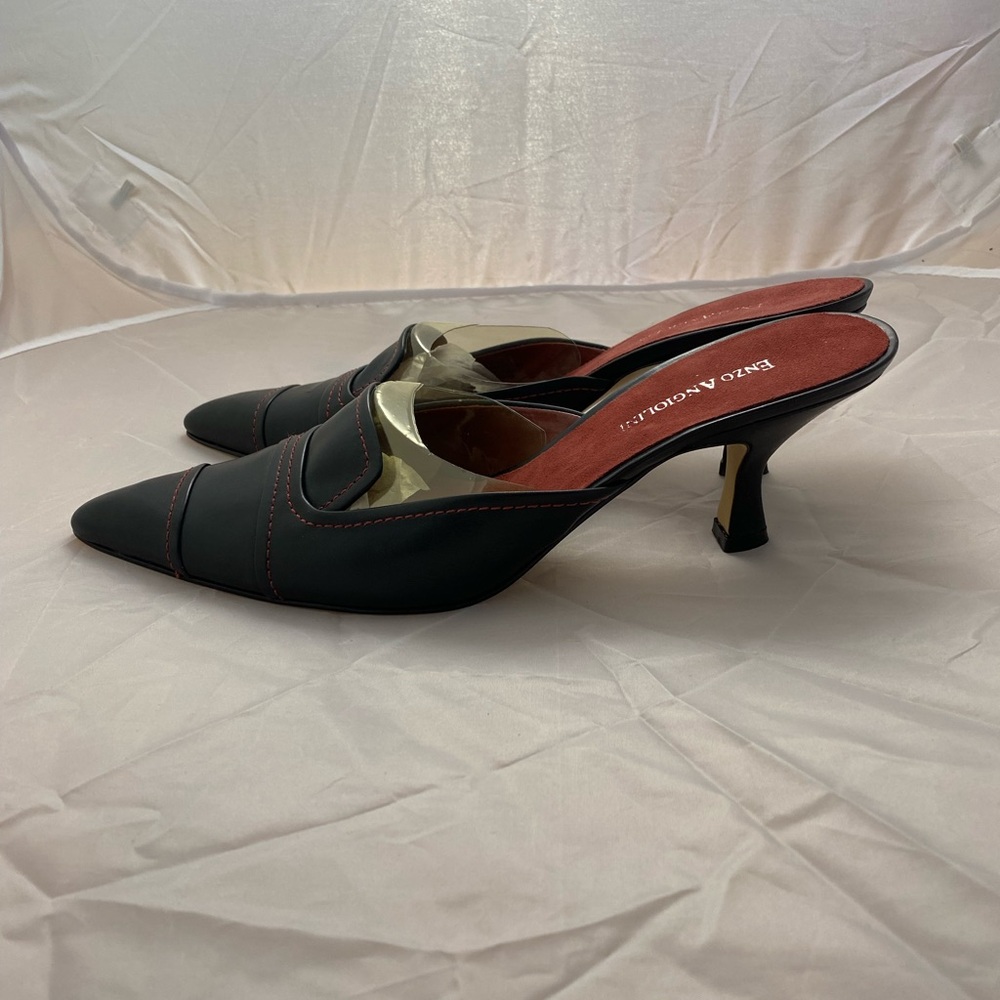 Enzo Angiolini Black Heels with Red Accents